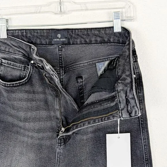 ANINE BING Beck High Rise Skinny Slim Jeans Dark Grey Size 30 NWT